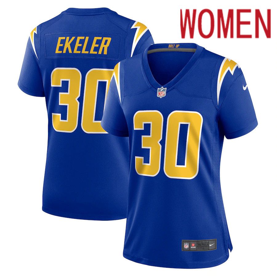 Women Los Angeles Chargers #30 Austin Ekeler Nike Royal Game NFL Jersey->women nfl jersey->Women Jersey